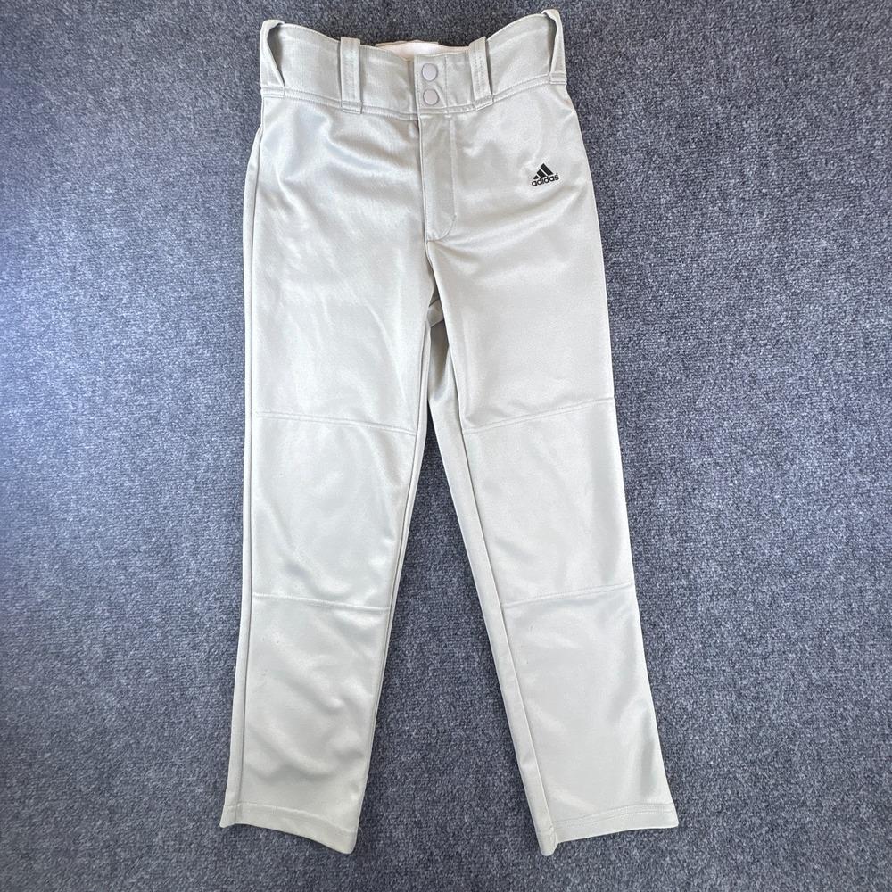 Adidas Climalite Softball Baseball Pants‎ Youth 26x24.5 Gray Logo Straight Leg
